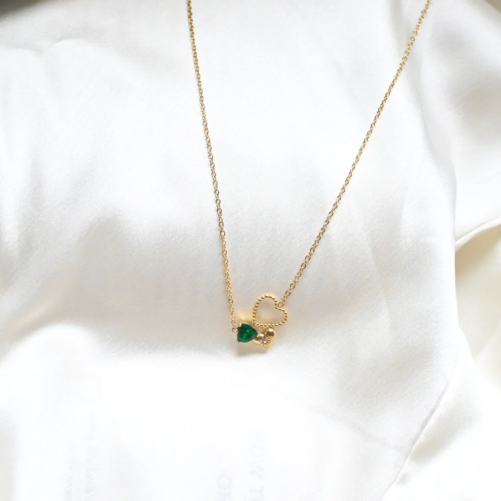 Trinity Heart Charm Necklace