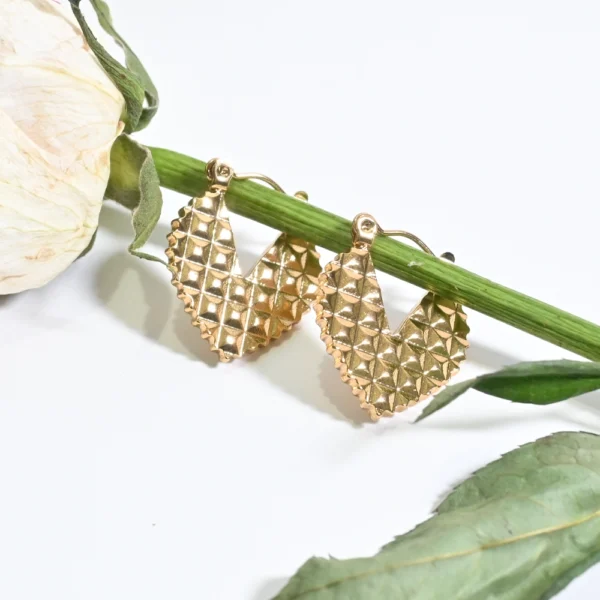 textured gold-tone heart hoop earrings