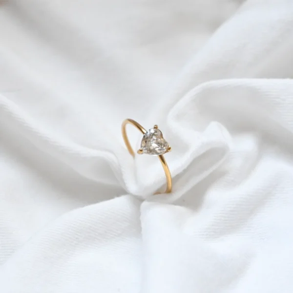 Elegant Heart Solitaire Adjustable Ring