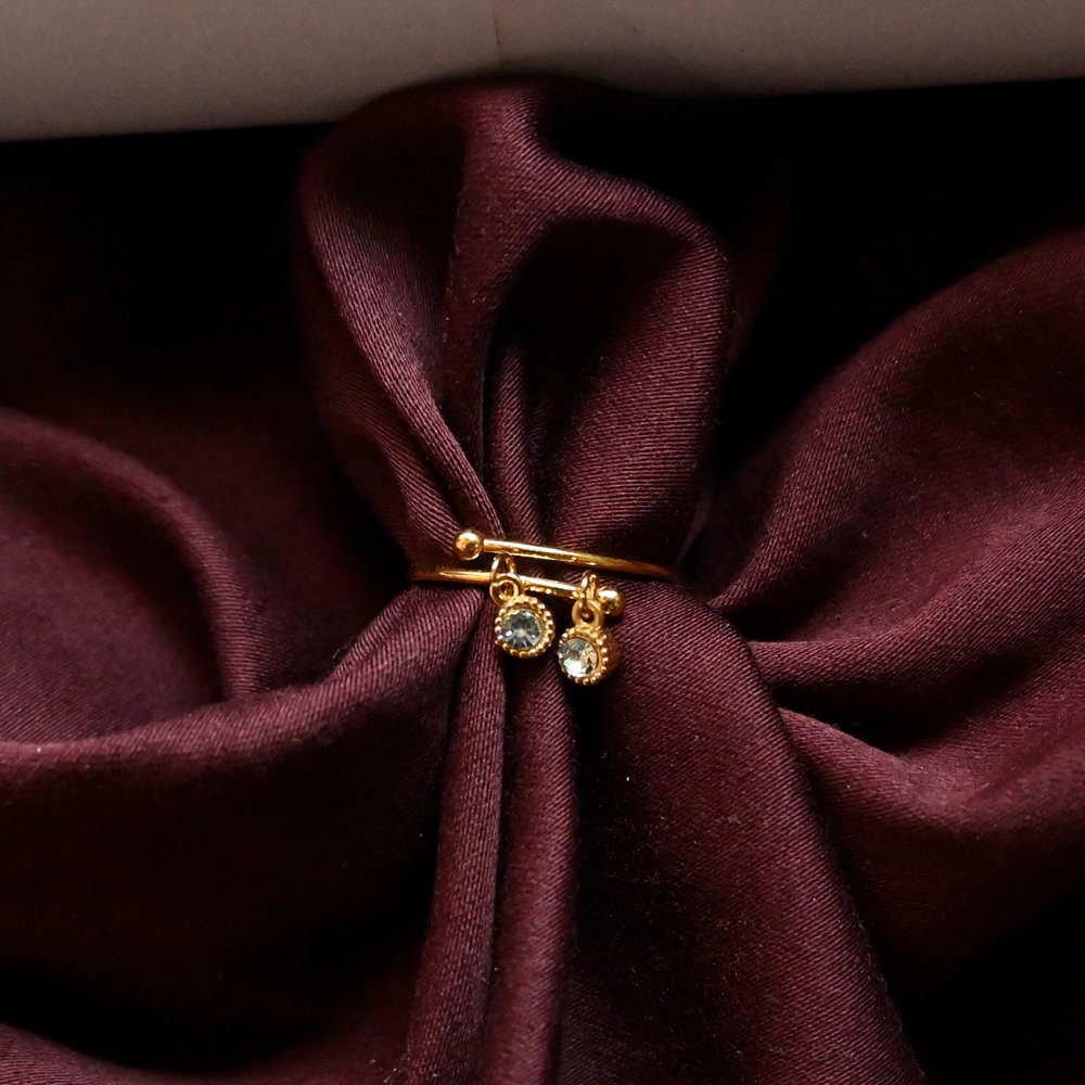 Golden Twin Charm Adjustable Ring